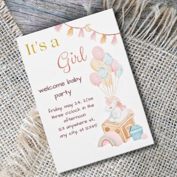 Its A Girl Boho Balloon