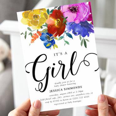It's a Girl Bright & Bold Florals Baby Shower