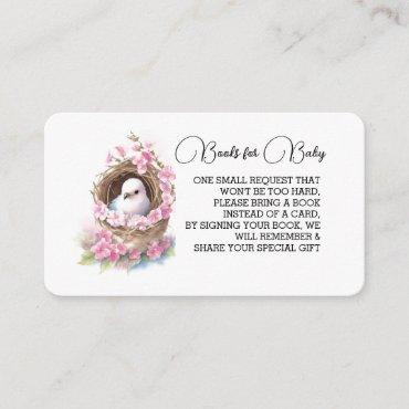 It's a girl floral bird's nest baby shower  enclosure card