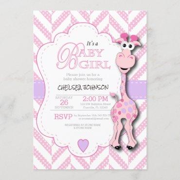 It's a Girl - Pink Giraffe