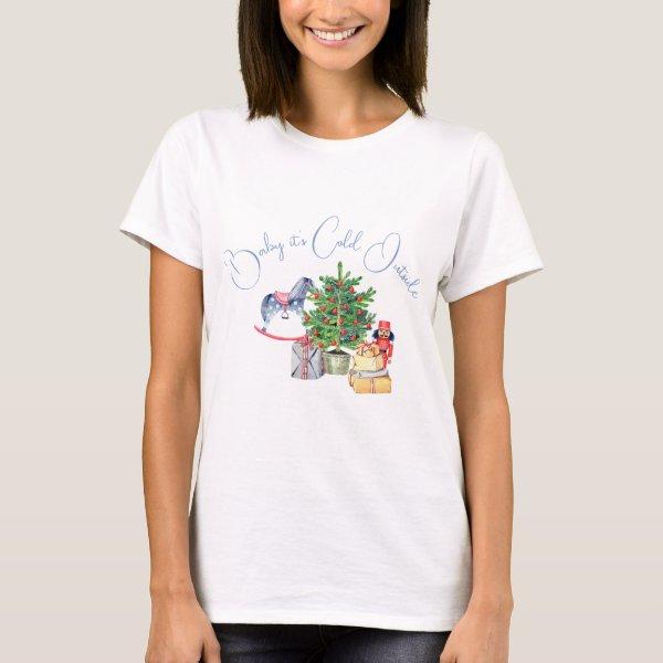 It's Cold Outside Christmas Tree Boy Baby Shower T-Shirt