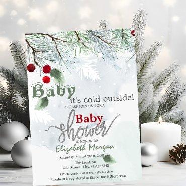 It's Cold Outside Snow Branches Baby Shower