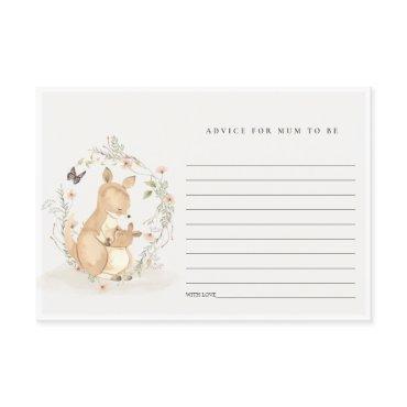 Joey Kangaroo Floral Advice For Mum Baby Shower Enclosure Card