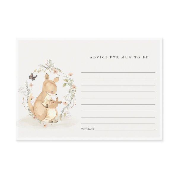 Joey Kangaroo Floral Advice For Mum Baby Shower Enclosure Card