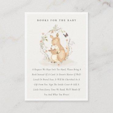 Joey Mama Kangaroo Floral Books For Baby Shower Enclosure Card