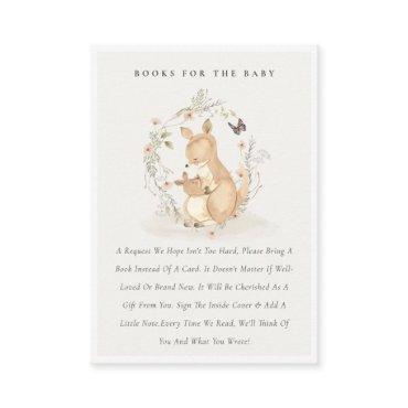 Joey Mama Kangaroo Floral Books For Baby Shower Enclosure Card