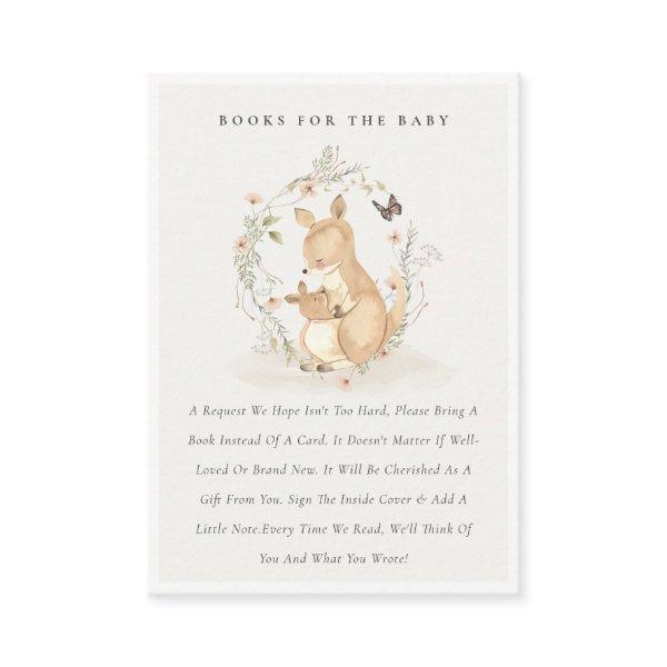 Joey Mama Kangaroo Floral Books For Baby Shower Enclosure Card