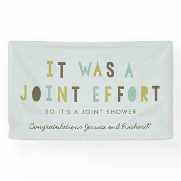 Joint Effort Couple's Baby Shower Banner // Aqua