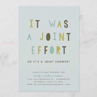 Joint Effort Couple's Baby Shower Invitation