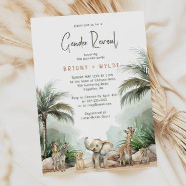 Jungle Safari Animals Baby Gender Reveal