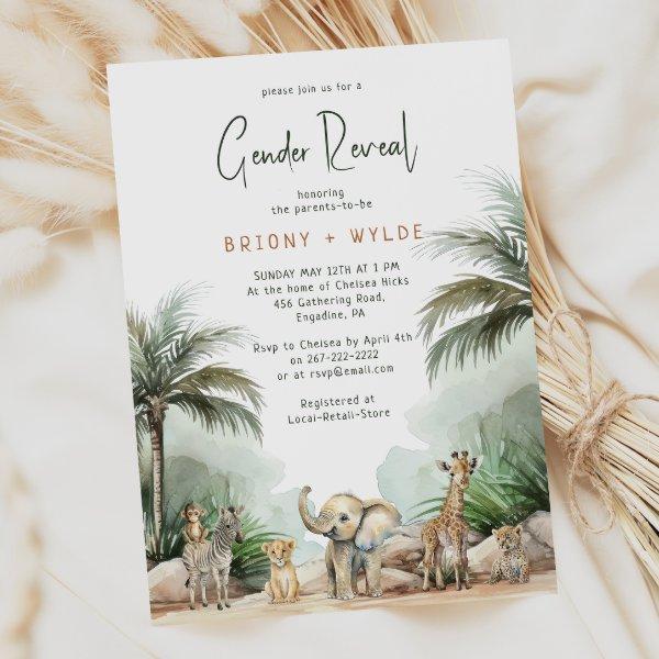 Jungle Safari Animals Baby Gender Reveal