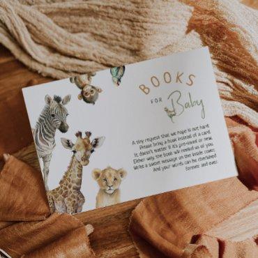 Jungle Safari Animals Baby Shower Books For Baby Enclosure Card