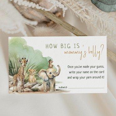 Jungle Safari Animals How Big Is Mommys Belly Card