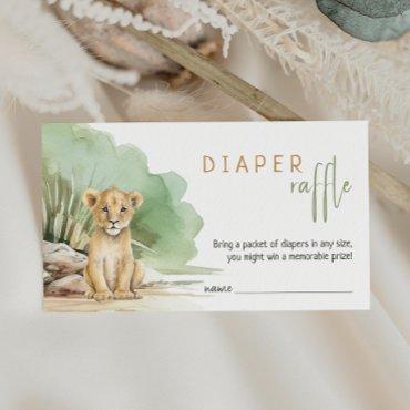 Jungle Safari Lion Baby Shower Diaper Raffle Enclosure Card