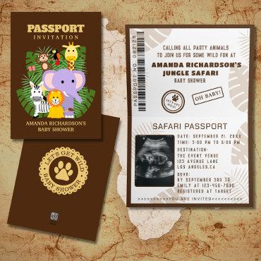 Jungle Safari Wild One Baby Shower Passport