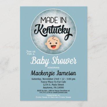 Kentucky Baby Shower Funny Blue Boys Invitation