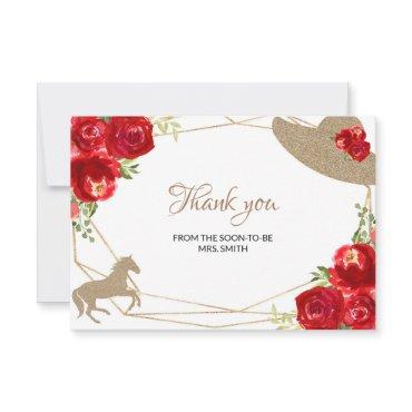 Kentucky Derby Red Roses Wedding Thank You Card