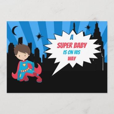 *~*  Kids Colorful SUPERHEROS Bold Baby Shower Invitation