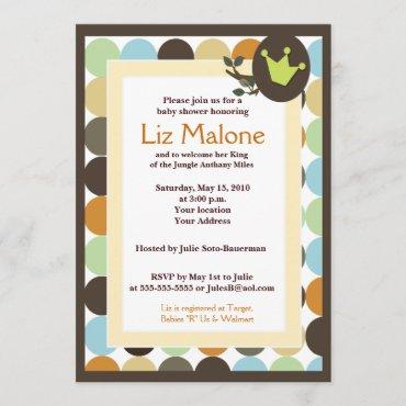 KING in the Jungle 5x7 Baby Shower invitations