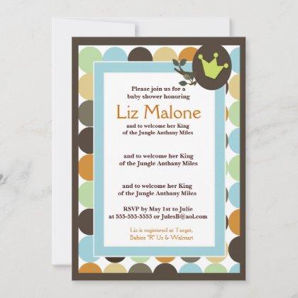 KING in the Jungle 5x7 Baby Shower invitations