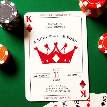 King of Diamonds Casino Poker Card Boy Baby Shower