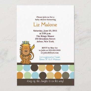 King of the Jungle 5x7 Baby Shower Invitations