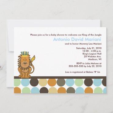 King of the Jungle Lion 5x7 Baby Shower Invitation