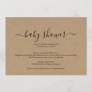 Kraft Baby Shower Invitation