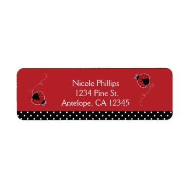 Ladybug Black & Red  Address Labels