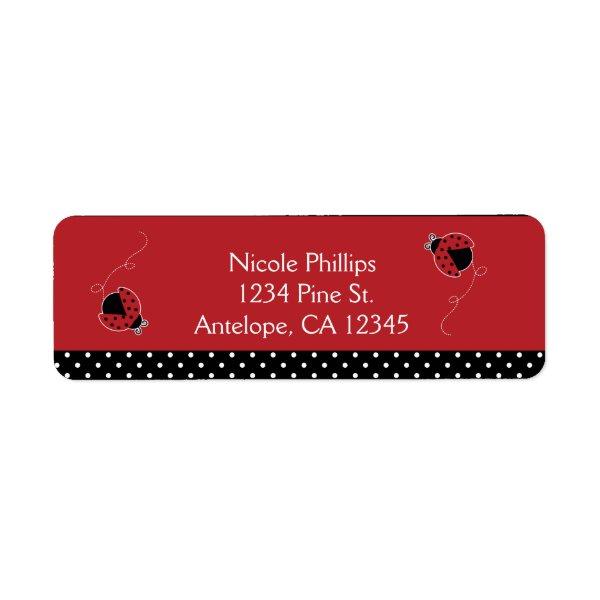 Ladybug Black & Red  Address Labels