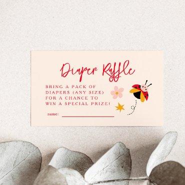 Ladybug Floral Diaper Raffle Ticket  Enclosure Card
