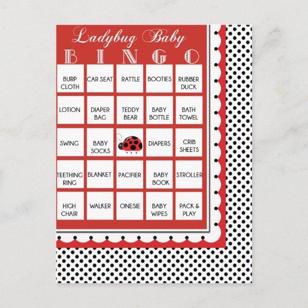Ladybug Polkadots Baby Shower Bingo Card 15