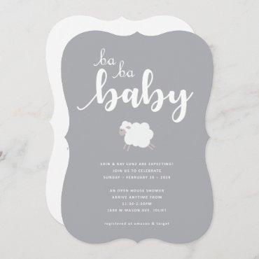 Lamb Theme Baby Shower Invitation
