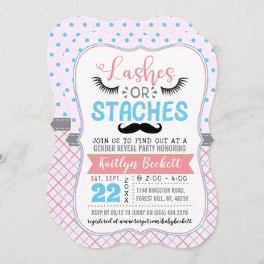 "Lashes Or Staches" Modern Gender Reveal Party