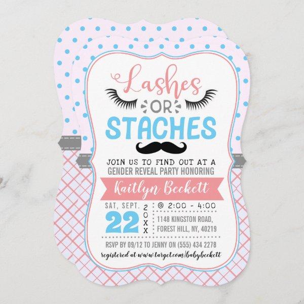 "Lashes Or Staches" Modern Gender Reveal Party