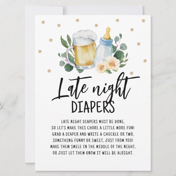 Late Night Diapers Sign Baby Is Brewing Greenery
