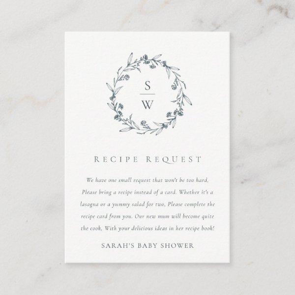 Laurel Wreath Recipe for Mum to be Baby Shower Enclosure Card