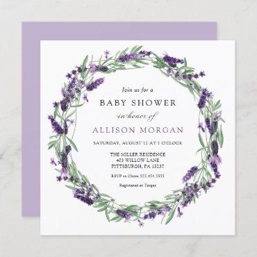 Lavender Baby Shower Invitation