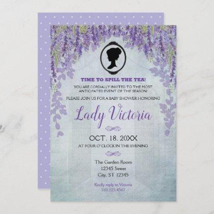 Lavender Baby Shower Tea Party Invitation