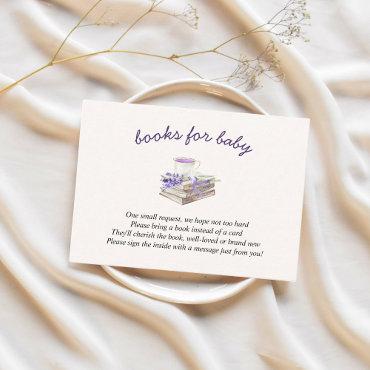 Lavender New Chapter Baby Shower Books for Baby Enclosure Card