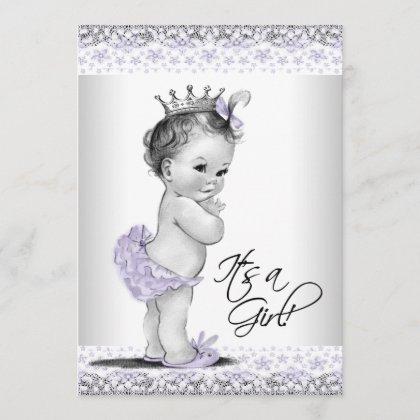 Lavender Purple and Gray Baby Girl Shower