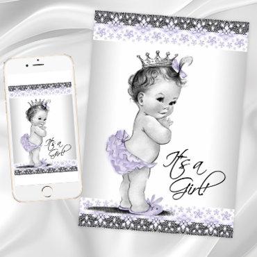 Lavender Purple and Gray Vintage Baby Girl Shower
