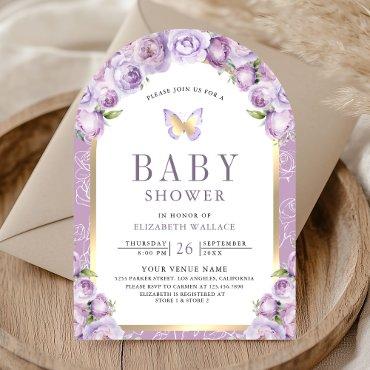 Lavender Purple Floral Arch Butterfly