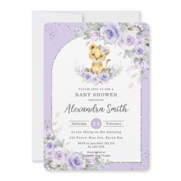 Lavender Purple Floral Sweet Lion Cub