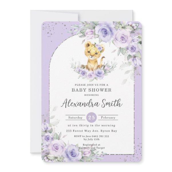 Lavender Purple Floral Sweet Lion Cub