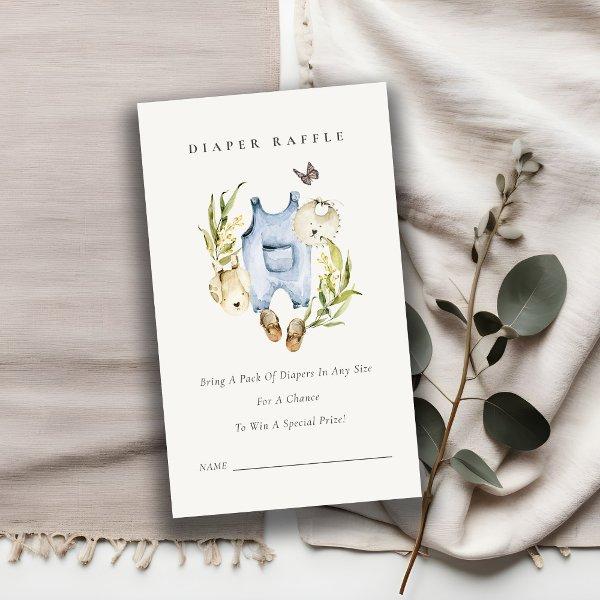 Leaf Foliage Boy Clothes Diaper Raffle Baby Shower Enclosure Card