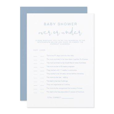LEAH Pastel Blue Over Under Baby Shower Game