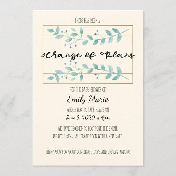 Leaves Change of Plans Baby Shower Card