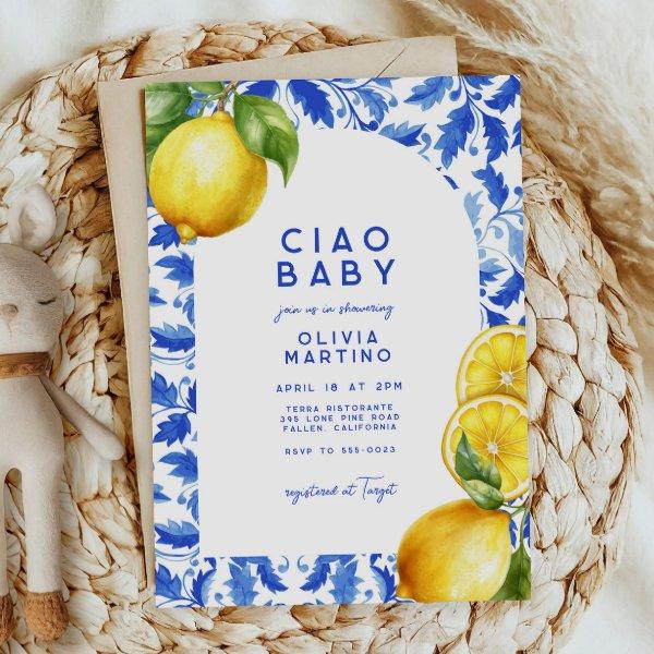 Lemon Italian Amalfi Blue Tile