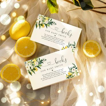 Lemon Mediterranean Baby Shower Book Request Enclosure Card